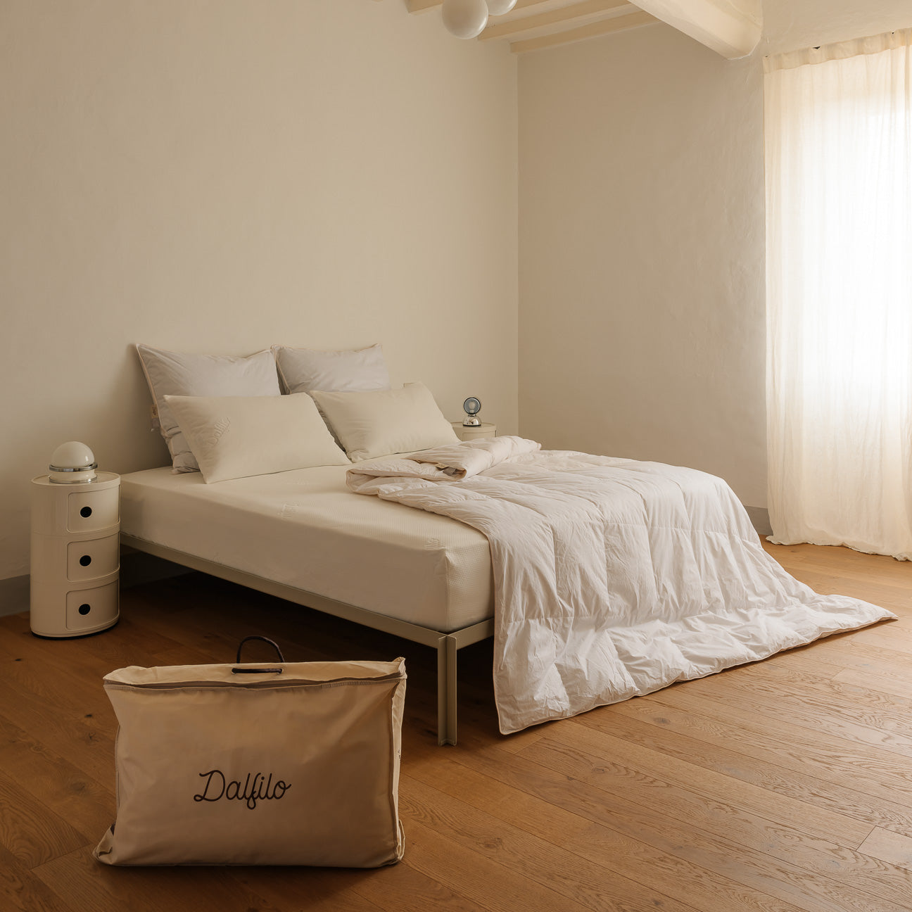Set coprimaterasso e copricuscini idrorepellente antiacaro